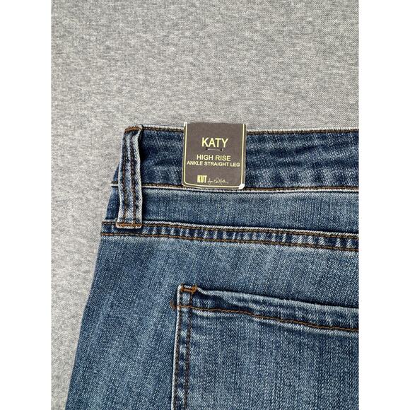 Kut from the Kloth Katy Straight Leg Jeans 24W Blue High Rise Ankle Medium Wash - Picture 8 of 14